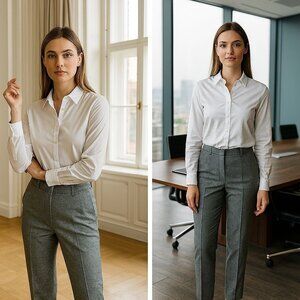 Talbots Women's Gray 14 Straight Leg Pants Tailored Chic Quiet Luxury Normcore